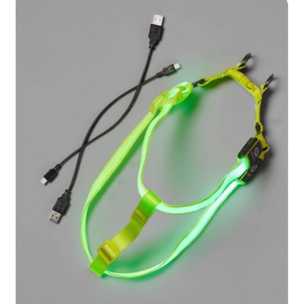 Light-Up LED Dog Harness Size Medium yellow Rechargeable MSRP$23 - Picture 2 of 10